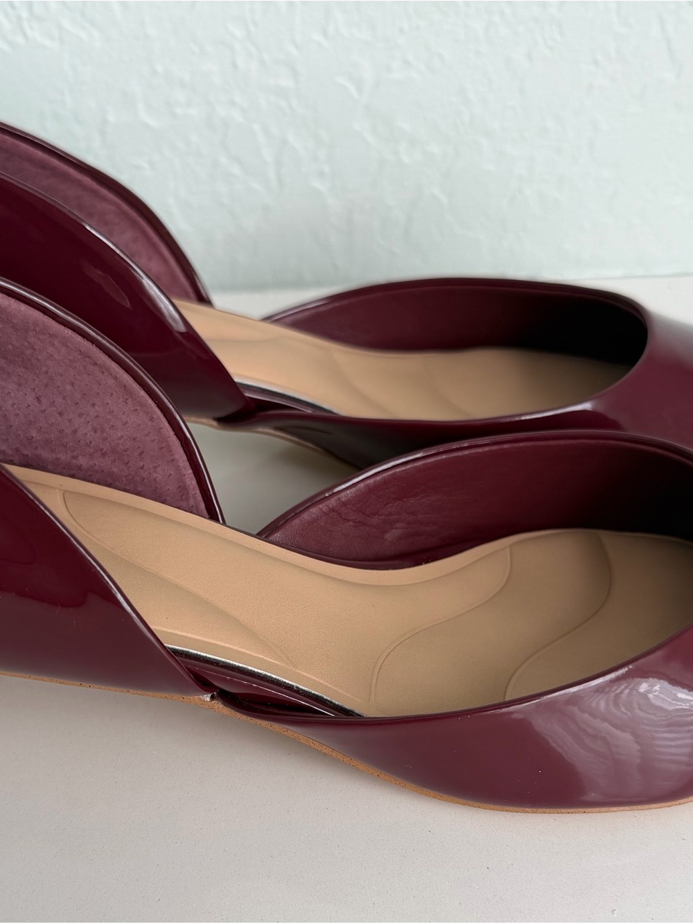 Gianni Bini Burgundy Patent D'Orsay Kitten Heels